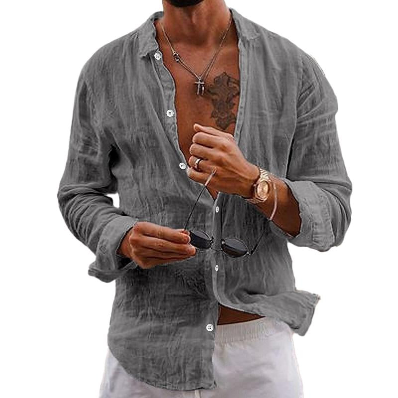 Brody | Men’s Summer Long Sleeve Shirt with Button Front