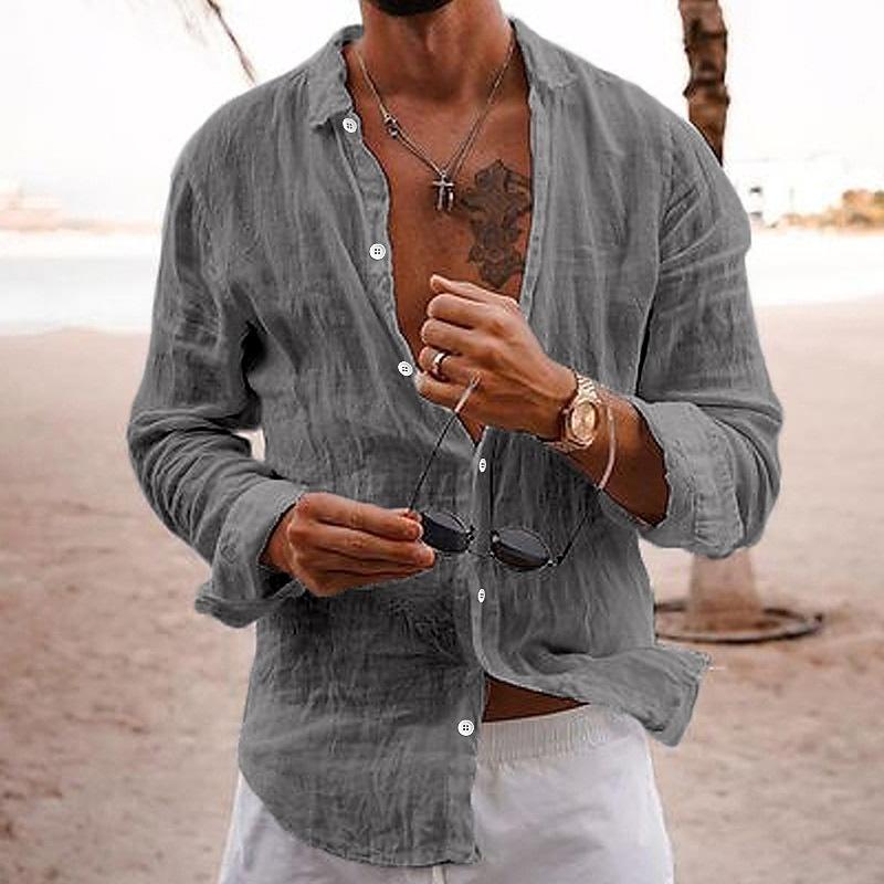 Brody | Men’s Summer Long Sleeve Shirt with Button Front