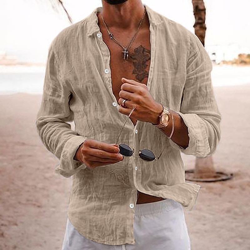 Brody | Men’s Summer Long Sleeve Shirt with Button Front