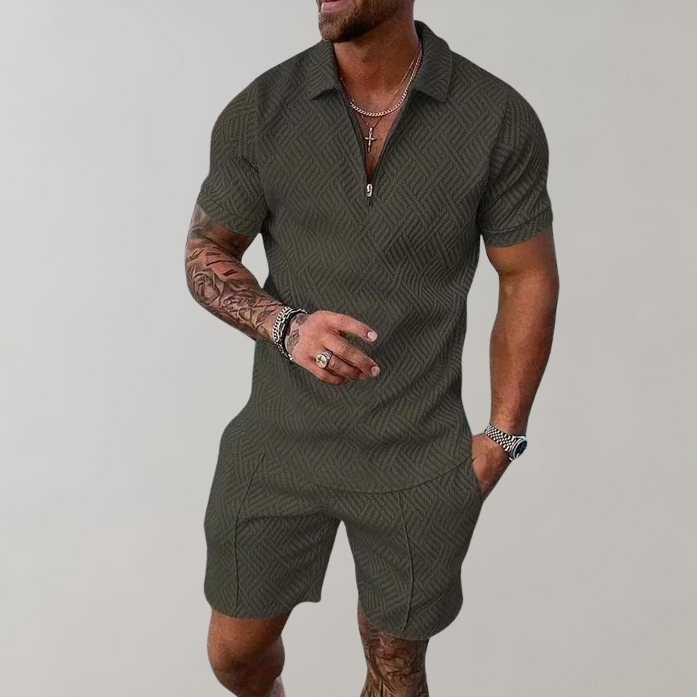Maxwell | Men's Casual Two-Piece Polo with Matching Shorts