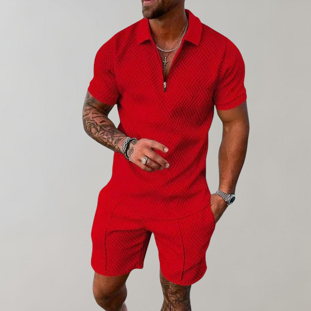 Maxwell | Men's Casual Two-Piece Polo with Matching Shorts