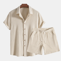 Garrett | Men’s Casual Short Sleeve Two Piece Set with Drawstring Shorts