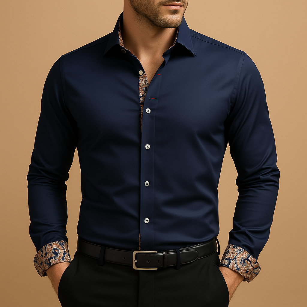 Luka | Men's Formal Wear Button-Up Shirt with Contrast Cuffs