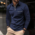Jeremiah | Men's Modern Long Sleeve Polo with Chest Pocket