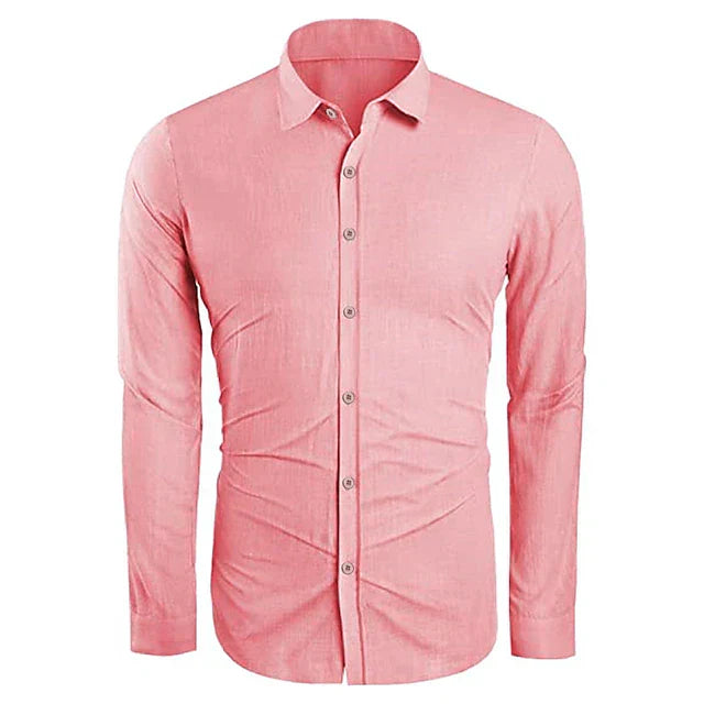 Levi | Men’s Classic Button-Up Linen Shirt with Button Front
